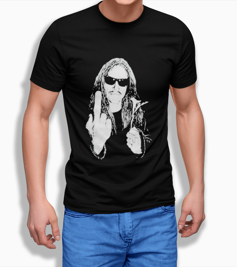 Lemmy Kilmister Middle Finger Flower Motorhead T-Shirt