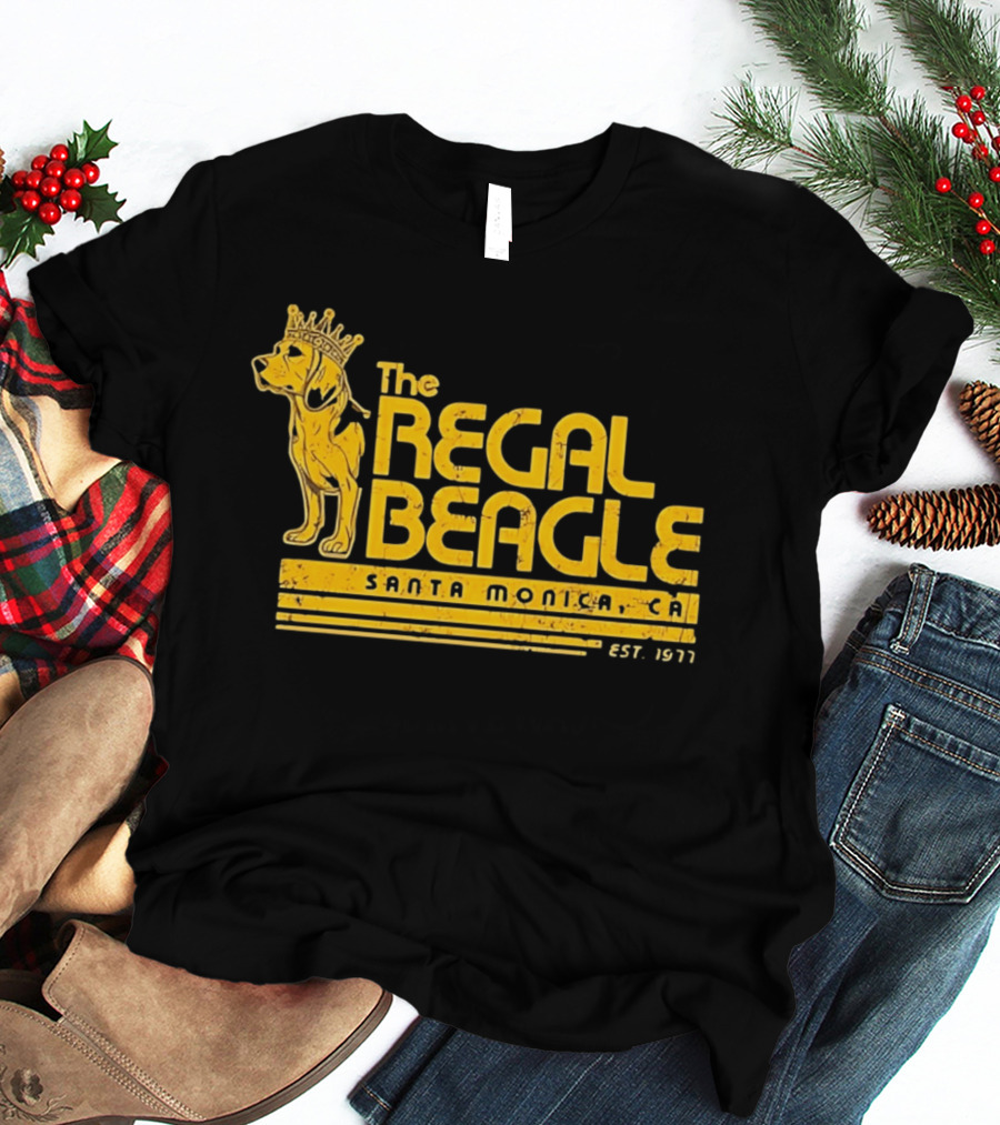 The Regal Beagle Santa Monica CA Est 1977 Crowned Dog T-Shirt
