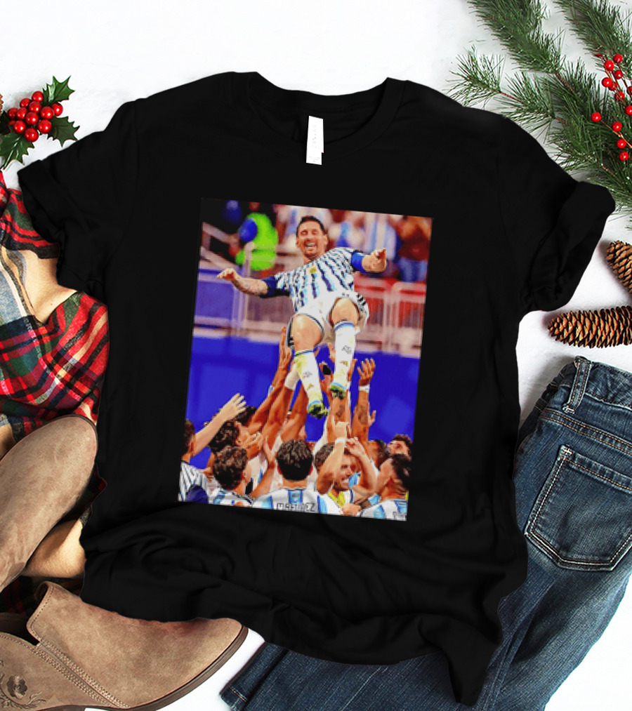 Lionel Messi Argentina Victory Celebration Team Lift T-Shirt