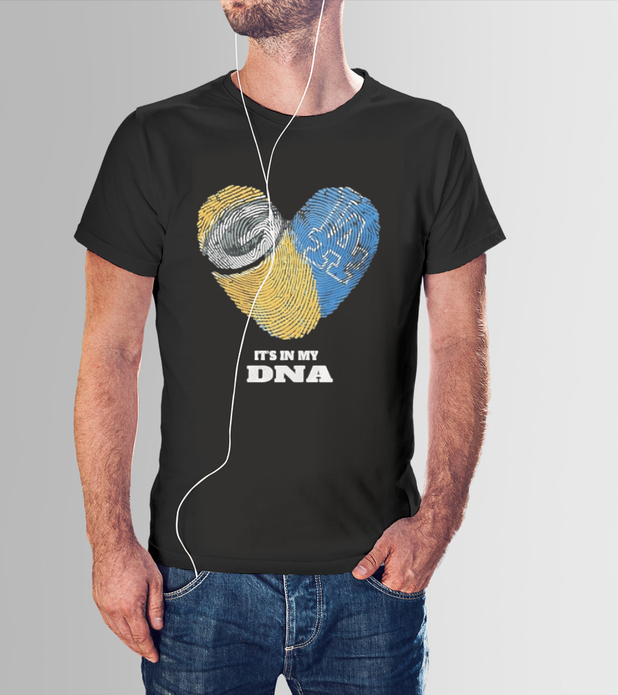 Green Bay Packers Los Angeles Dodgers It's In My DNA Fingerprint Heart T-Shirt