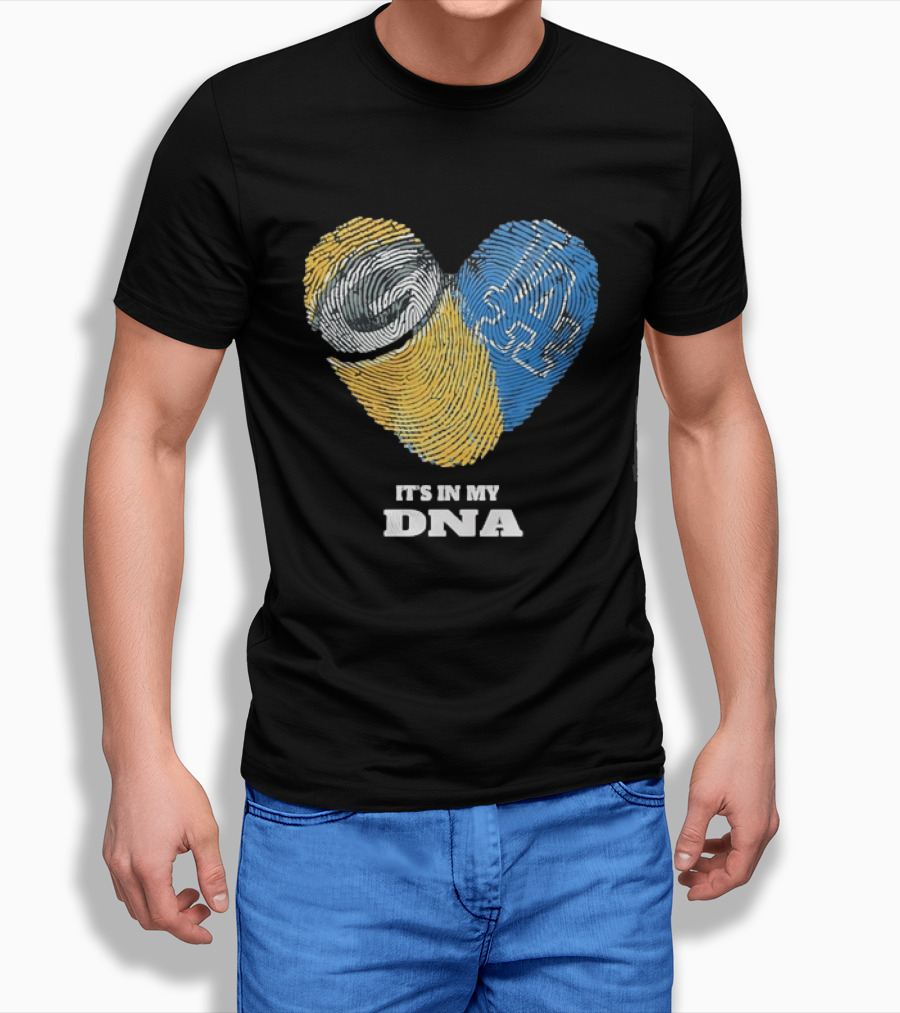 Green Bay Packers Los Angeles Dodgers It's In My DNA Fingerprint Heart T-Shirt