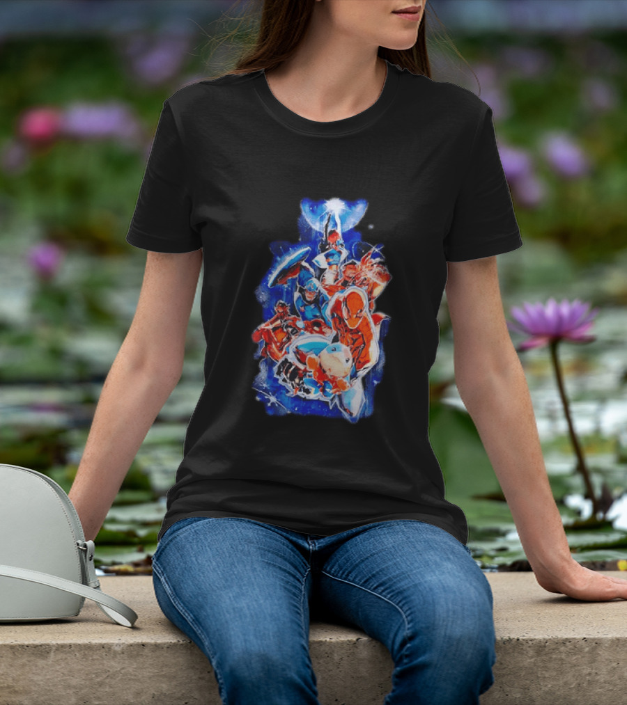 Marvel Captain America Spider Man Doctor Strange Avengers Team Mashup T-Shirt