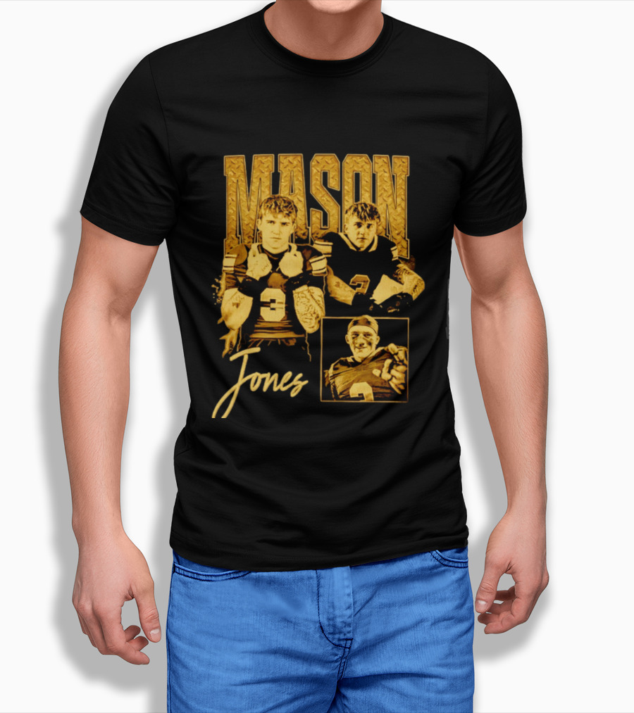 Mason Jones Football Athlete Sports Number 3 Enthusiast Collection T-Shirt