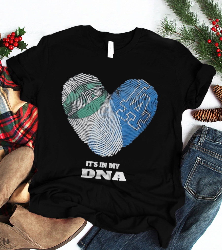 Los Angeles Dodgers It's In My DNA Fingerprint Heart T-Shirt