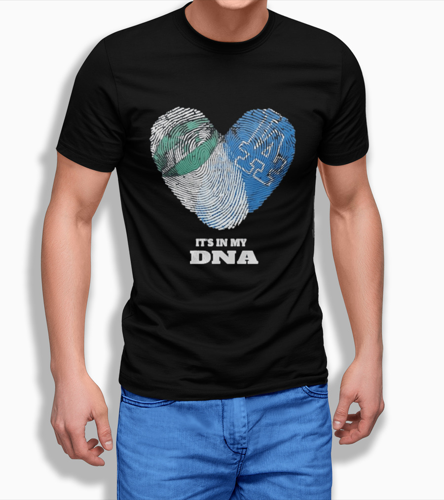 Los Angeles Dodgers It's In My DNA Fingerprint Heart T-Shirt