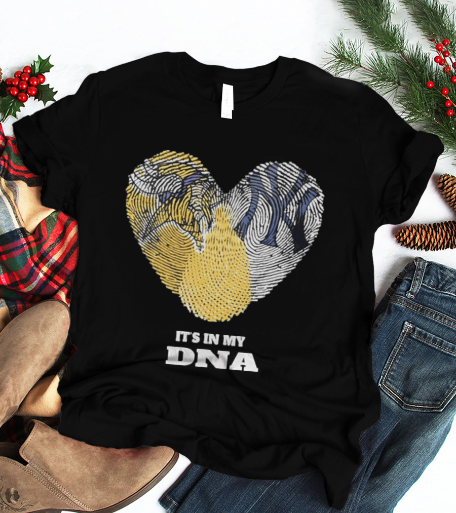 New York Yankees Heart It's In My DNA Fingerprint T-Shirt
