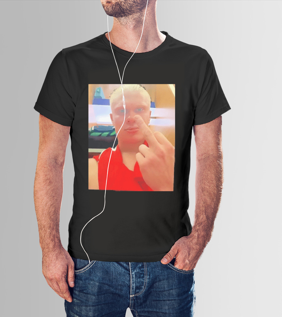 Norway Erling Haaland Middle Finger Selfie T-Shirt
