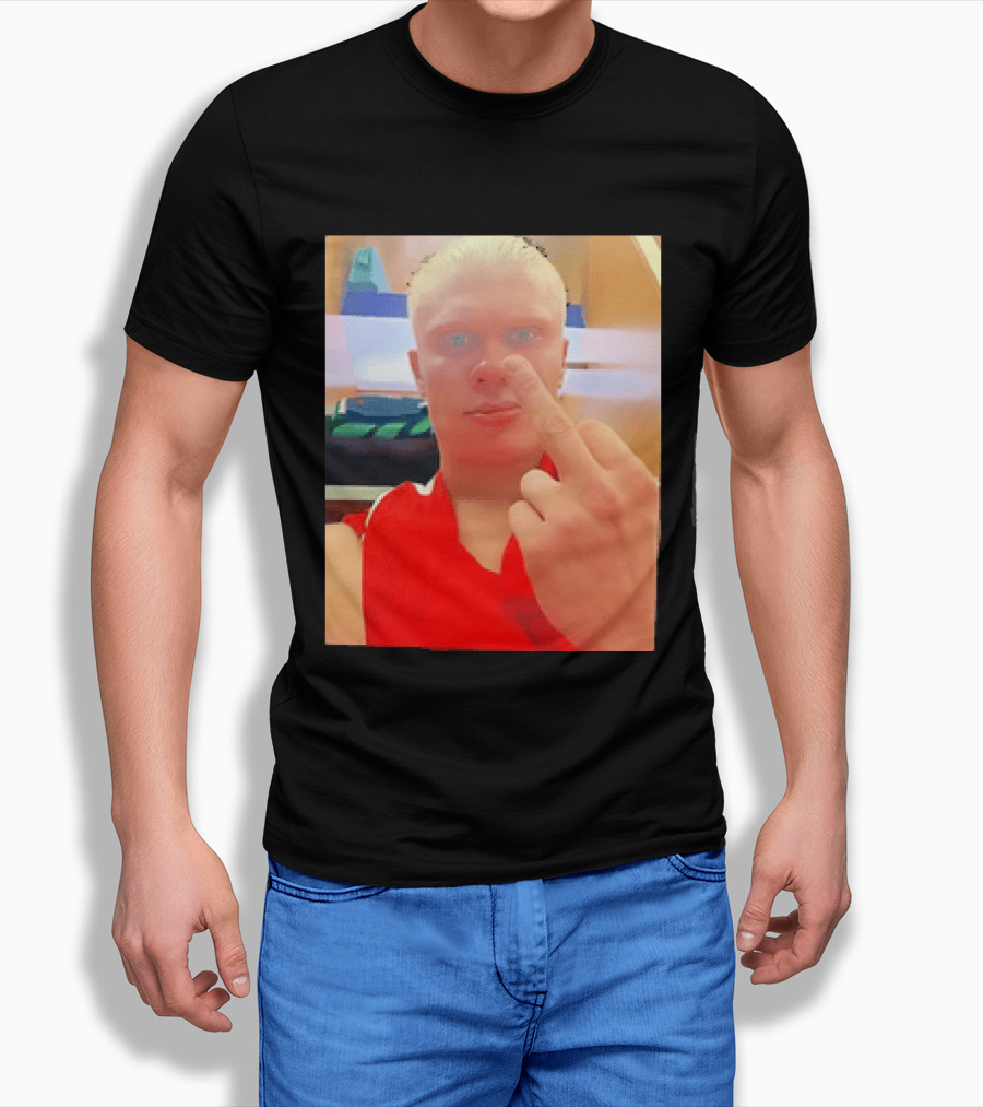 Norway Erling Haaland Middle Finger Selfie T-Shirt