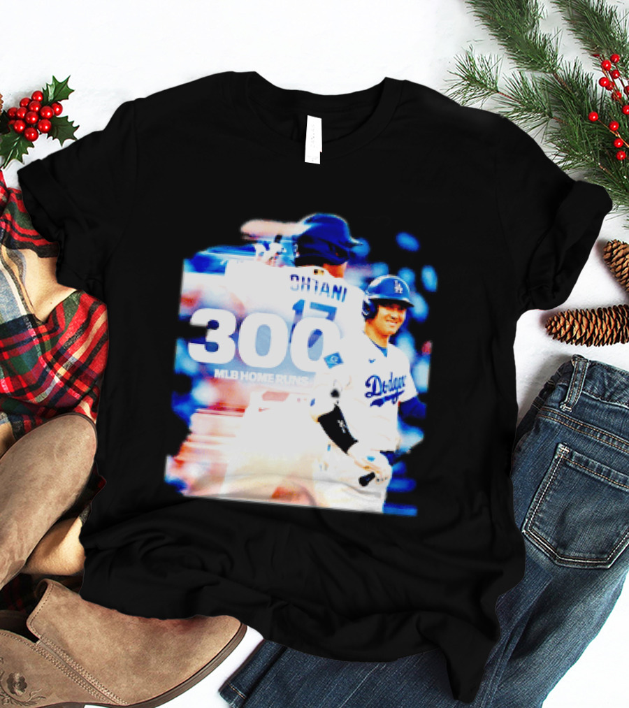 Shohei Ohtani 300 MLB Home Runs Los Angeles Dodgers Milestone Celebration T-Shirt
