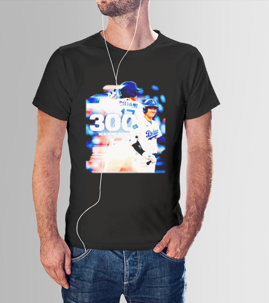 Shohei Ohtani 300 MLB Home Runs Los Angeles Dodgers Milestone Celebration T-Shirt