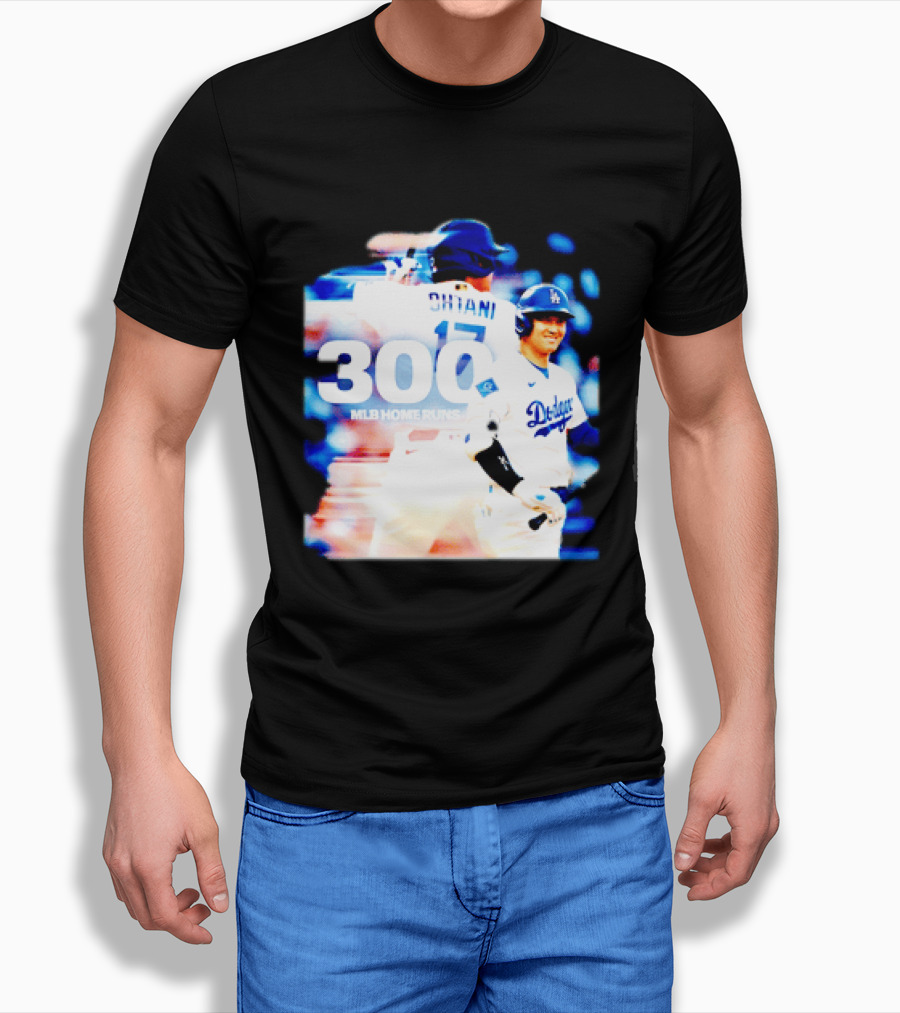 Shohei Ohtani 300 MLB Home Runs Los Angeles Dodgers Milestone Celebration T-Shirt