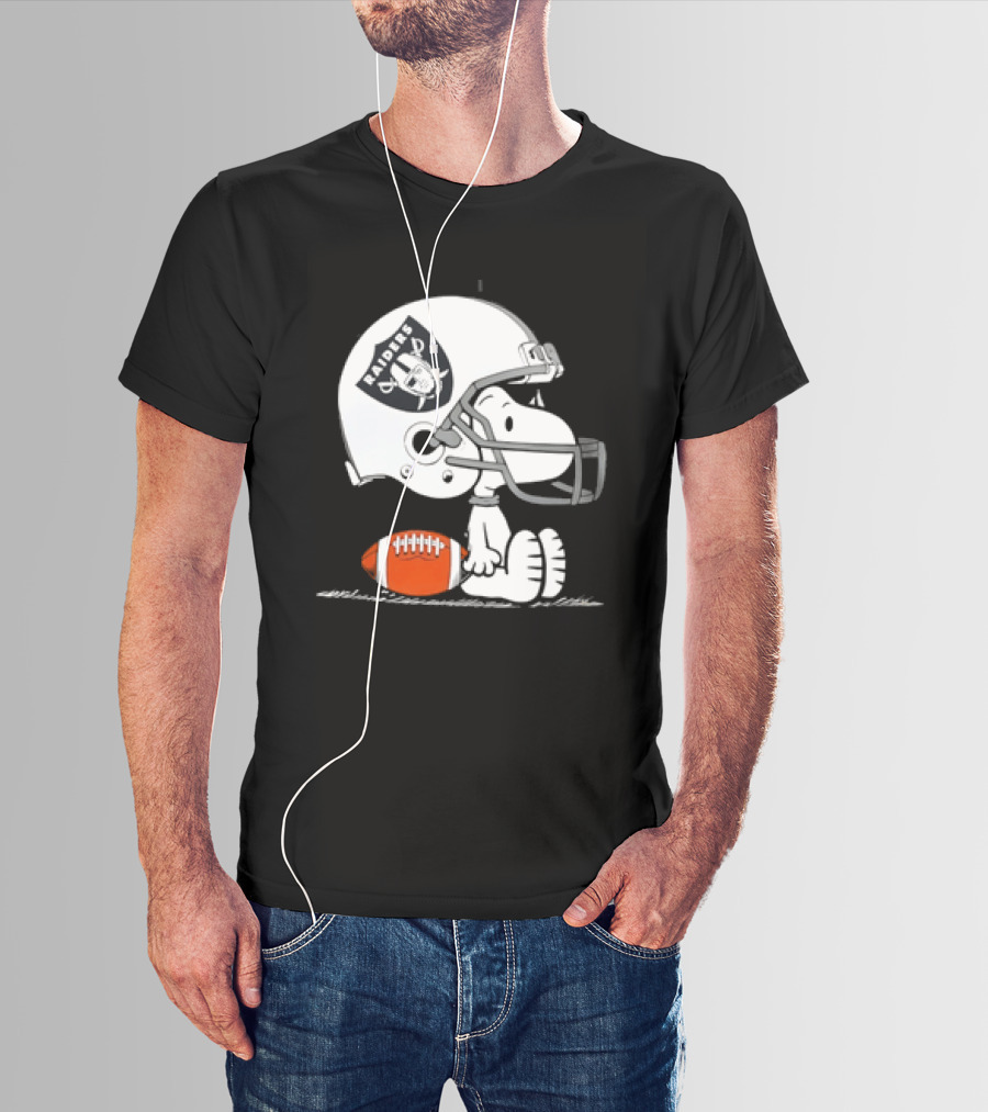 Snoopy Las Vegas Raiders Football Helmet Collaboration Peanuts NFL T-Shirt