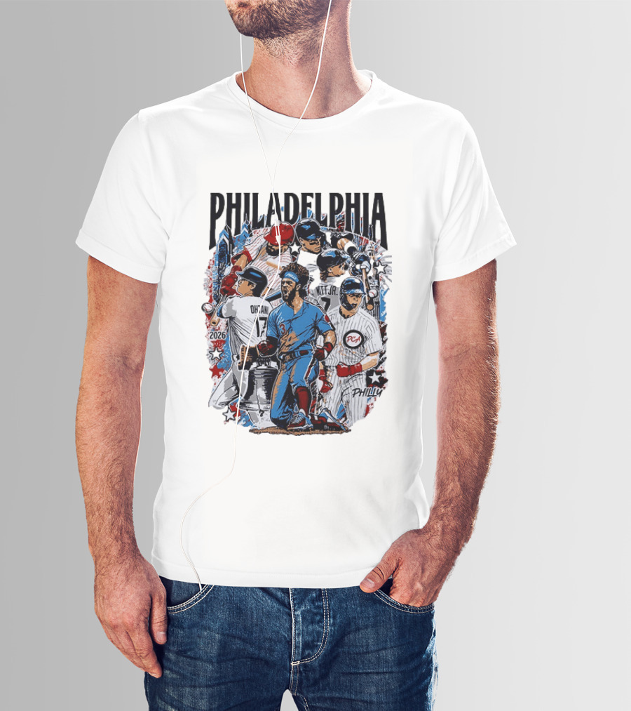 Philadelphia MLB Players All Star 2026 Bryce Harper Tatis Jr Ohtani Philly Sports T-Shirt