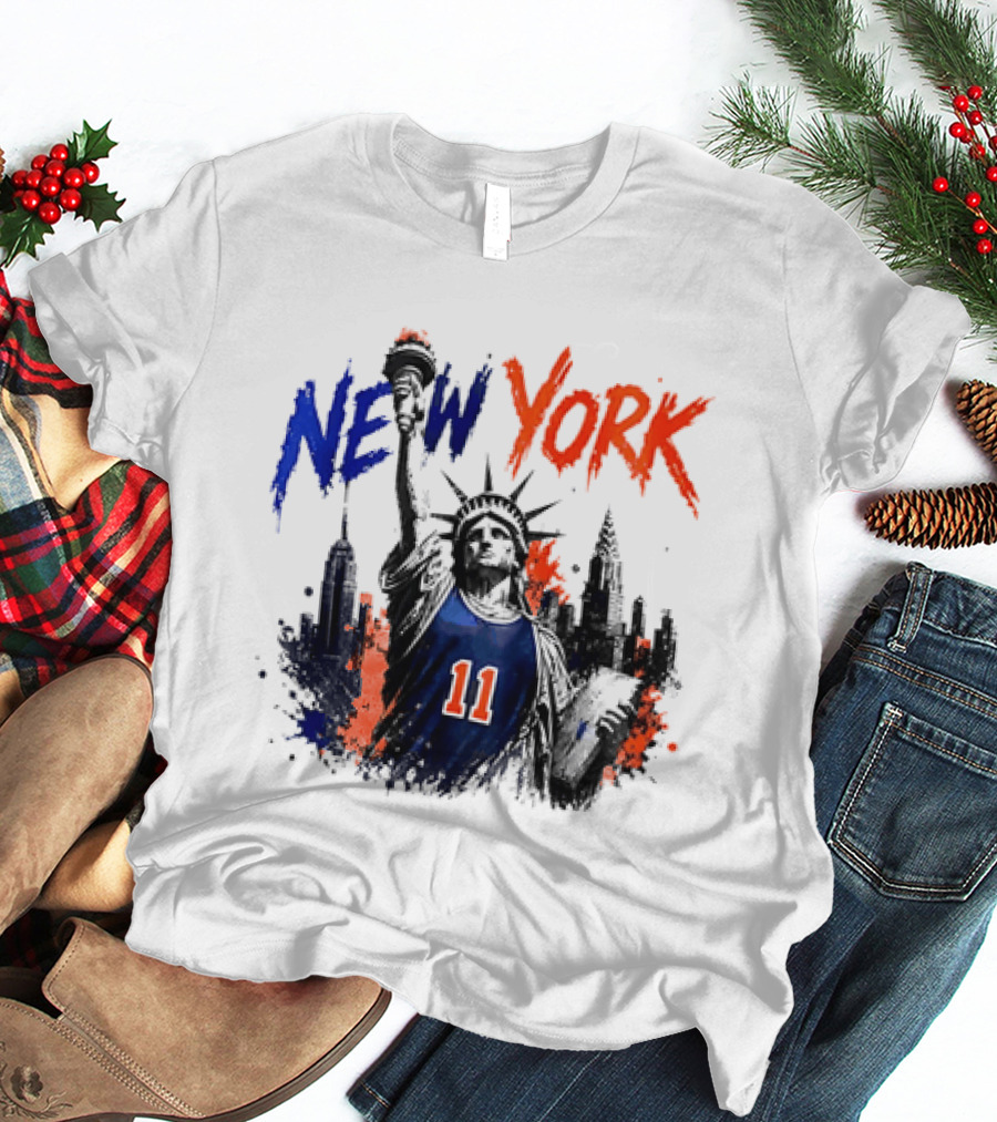 New York Statue Of Liberty Knicks Jersey City Skyline 11 T-Shirt
