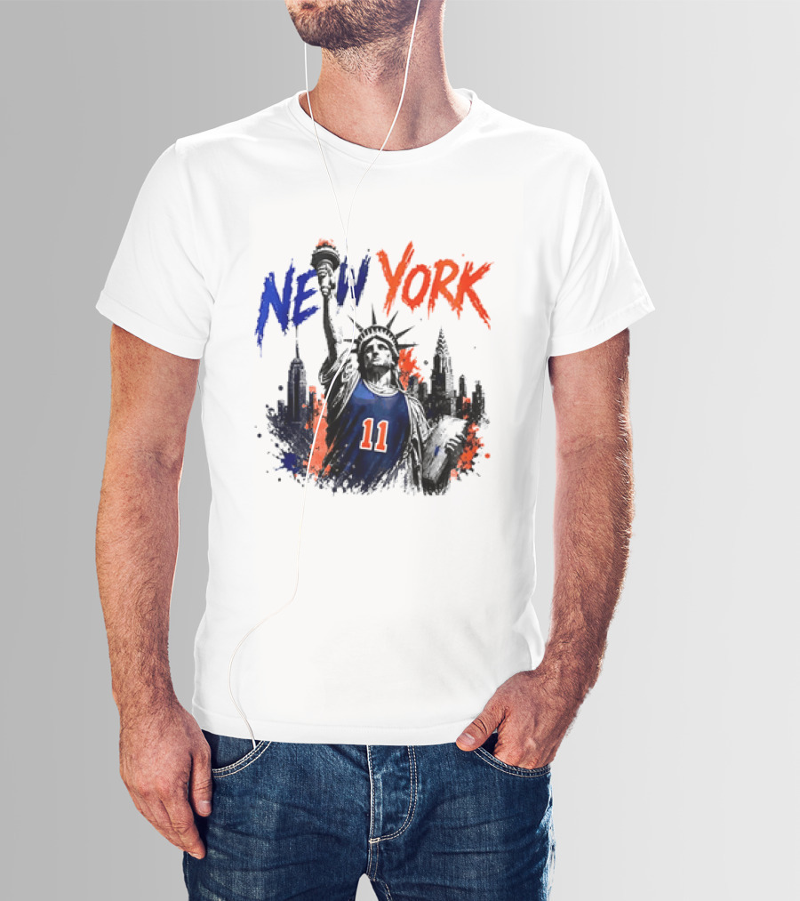 New York Statue Of Liberty Knicks Jersey City Skyline 11 T-Shirt