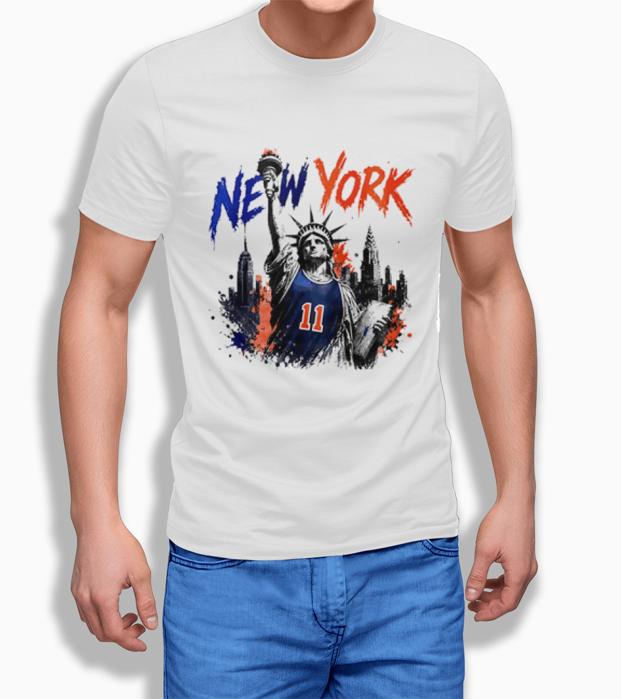New York Statue Of Liberty Knicks Jersey City Skyline 11 T-Shirt
