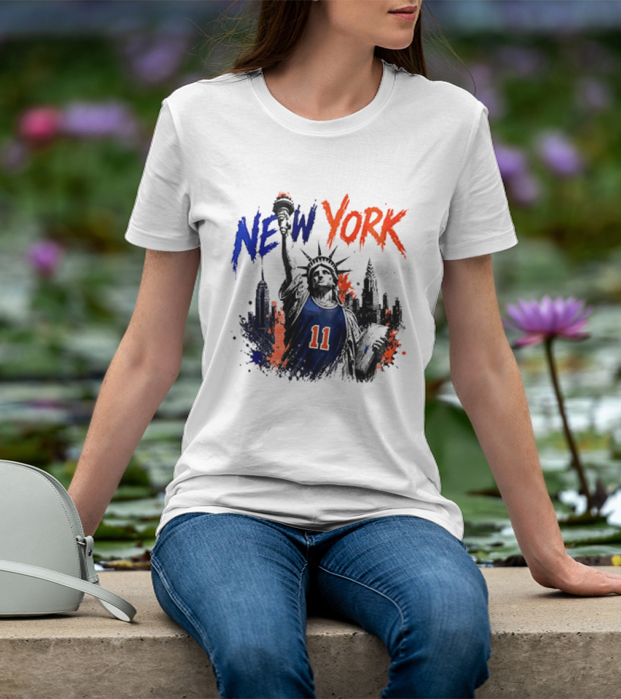 New York Statue Of Liberty Knicks Jersey City Skyline 11 T-Shirt