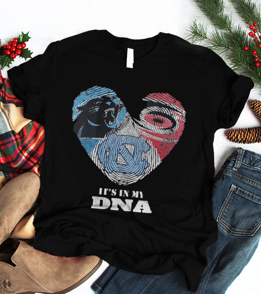 Carolina Panthers UNC Tar Heels Heart It's In My DNA T-Shirt