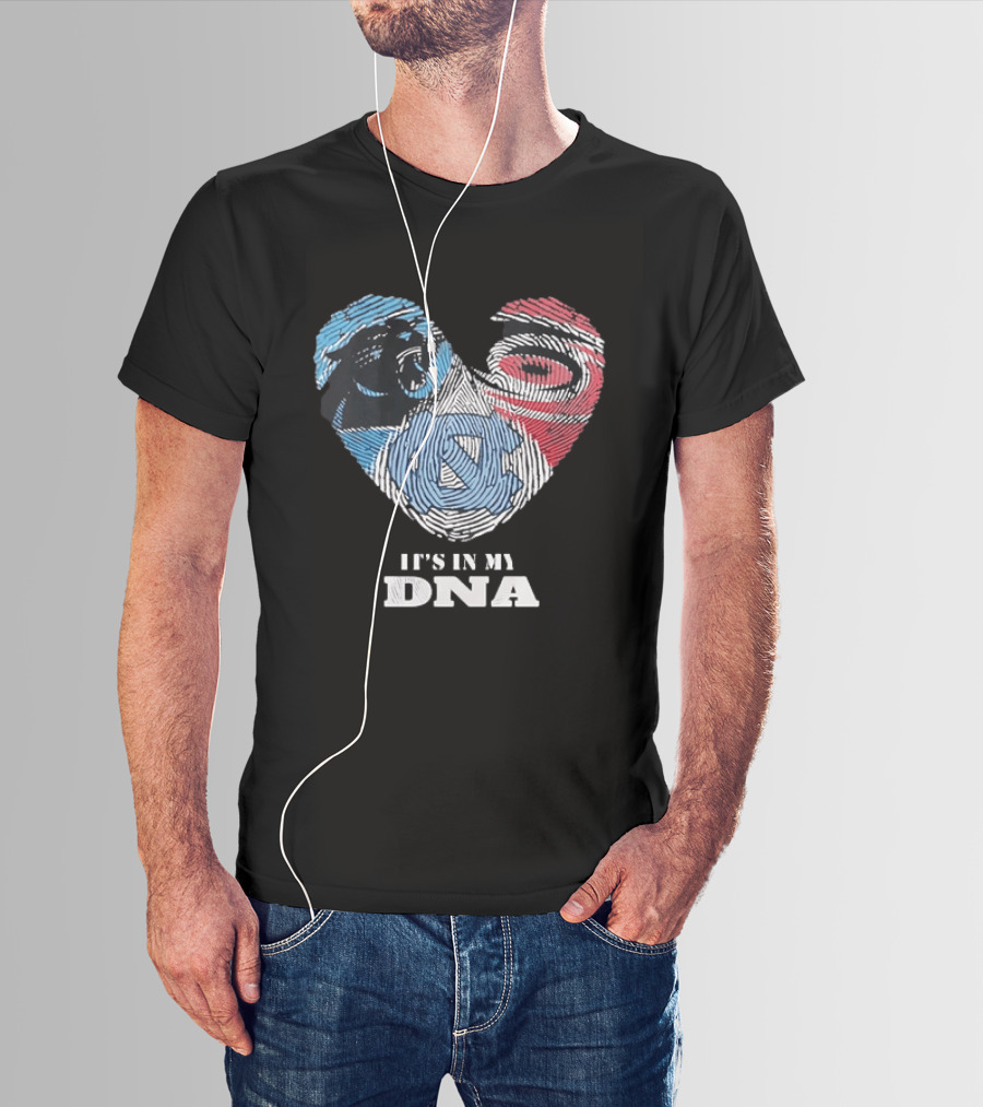 Carolina Panthers UNC Tar Heels Heart It's In My DNA T-Shirt