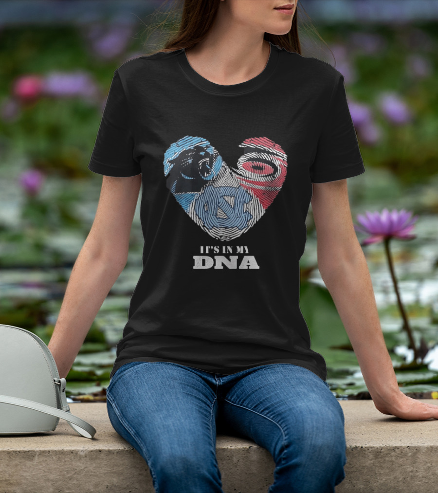 Carolina Panthers UNC Tar Heels Heart It's In My DNA T-Shirt