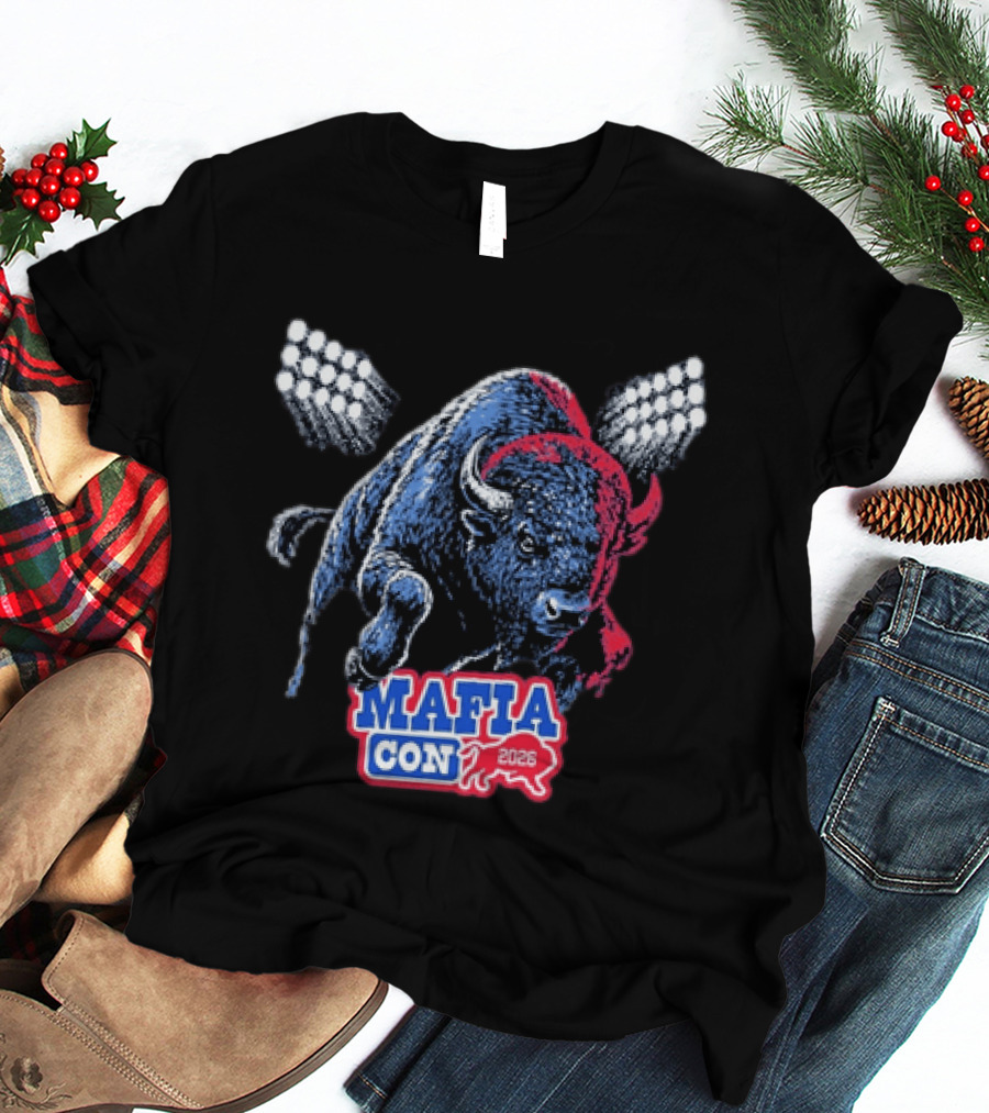 Mafia Con 2026 Buffalo Bills Bison Stadium Lights T-Shirt
