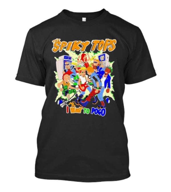 The Spiky Tops I Want To Pogo Punk Rock Music Band Comic T-Shirt