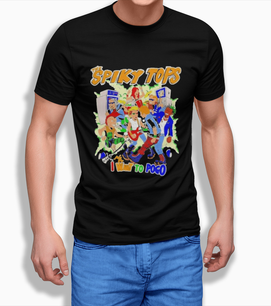 The Spiky Tops I Want To Pogo Punk Rock Music Band Comic T-Shirt