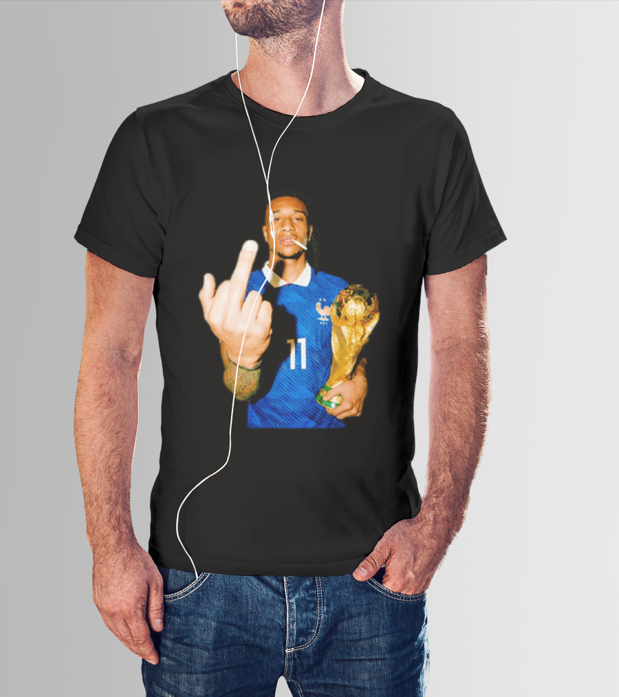 France National Team Number 11 Middle Finger Trophy Gesture T-Shirt