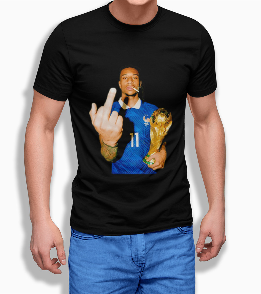 France National Team Number 11 Middle Finger Trophy Gesture T-Shirt