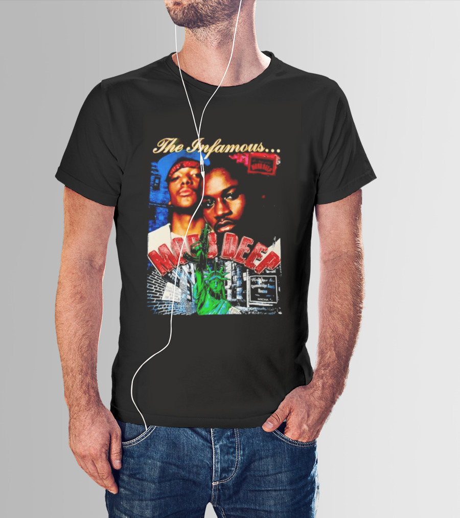 The Infamous Mobb Deep Havoc Prodigy Queensbridge South Houses New York City Statue Of Liberty T-Shirt
