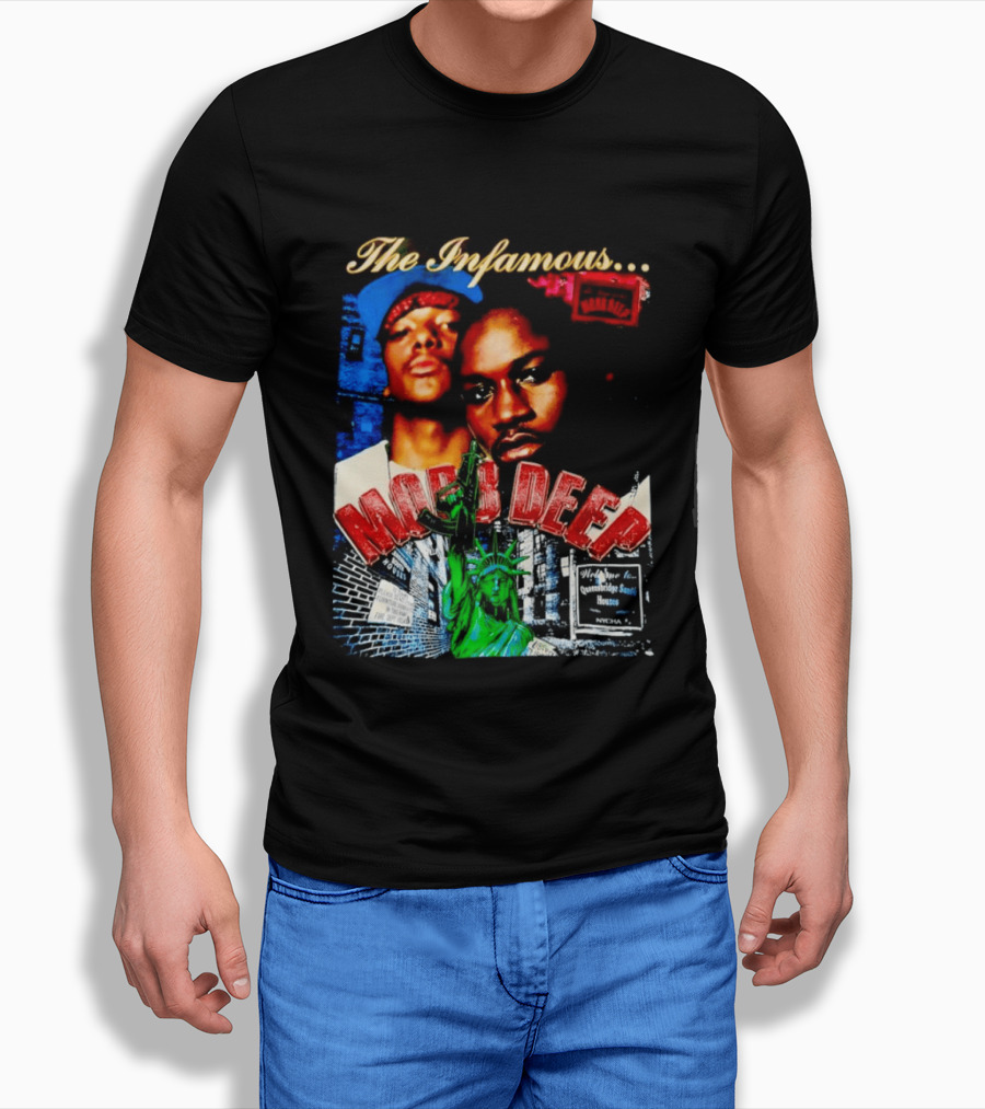 The Infamous Mobb Deep Havoc Prodigy Queensbridge South Houses New York City Statue Of Liberty T-Shirt
