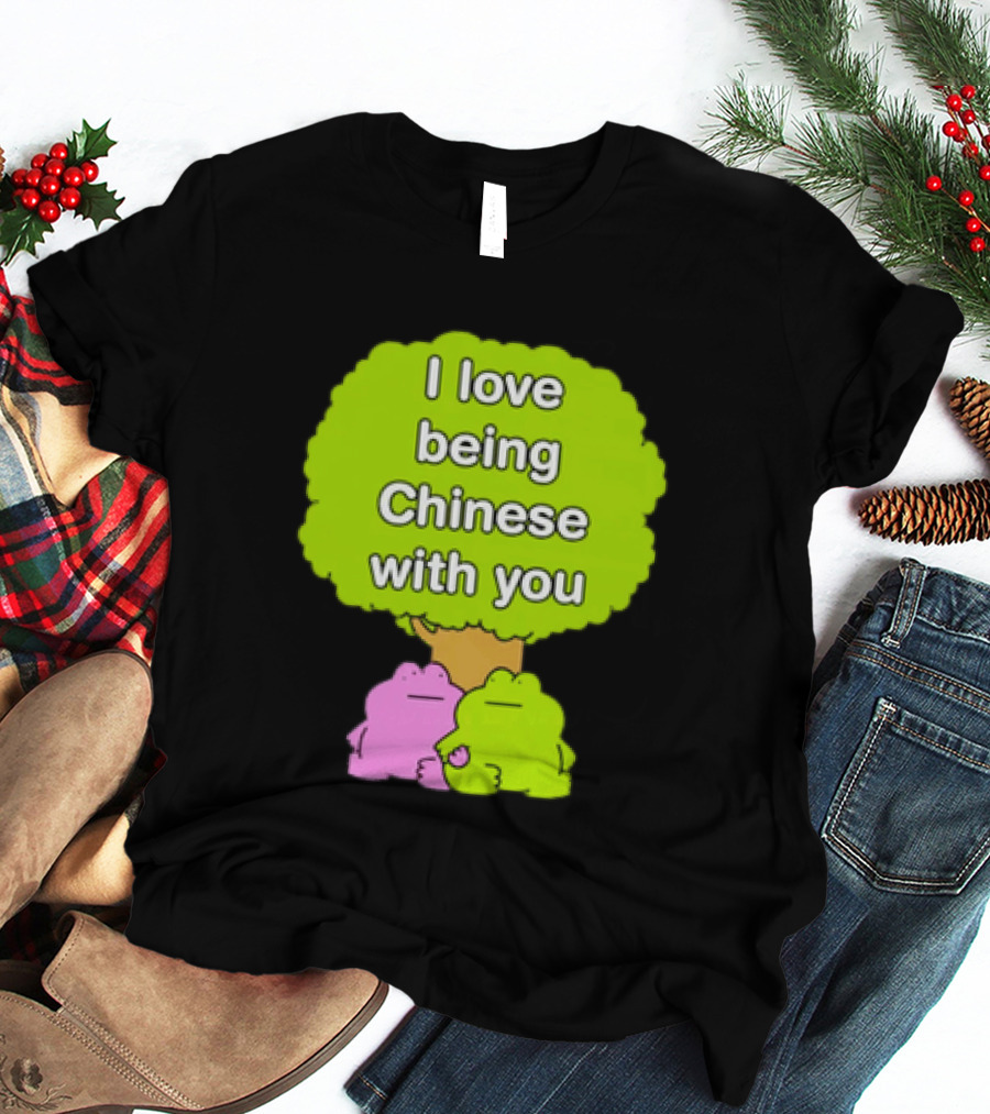 I Love Being Chinese With You Frog Couple Tree T-Shirt