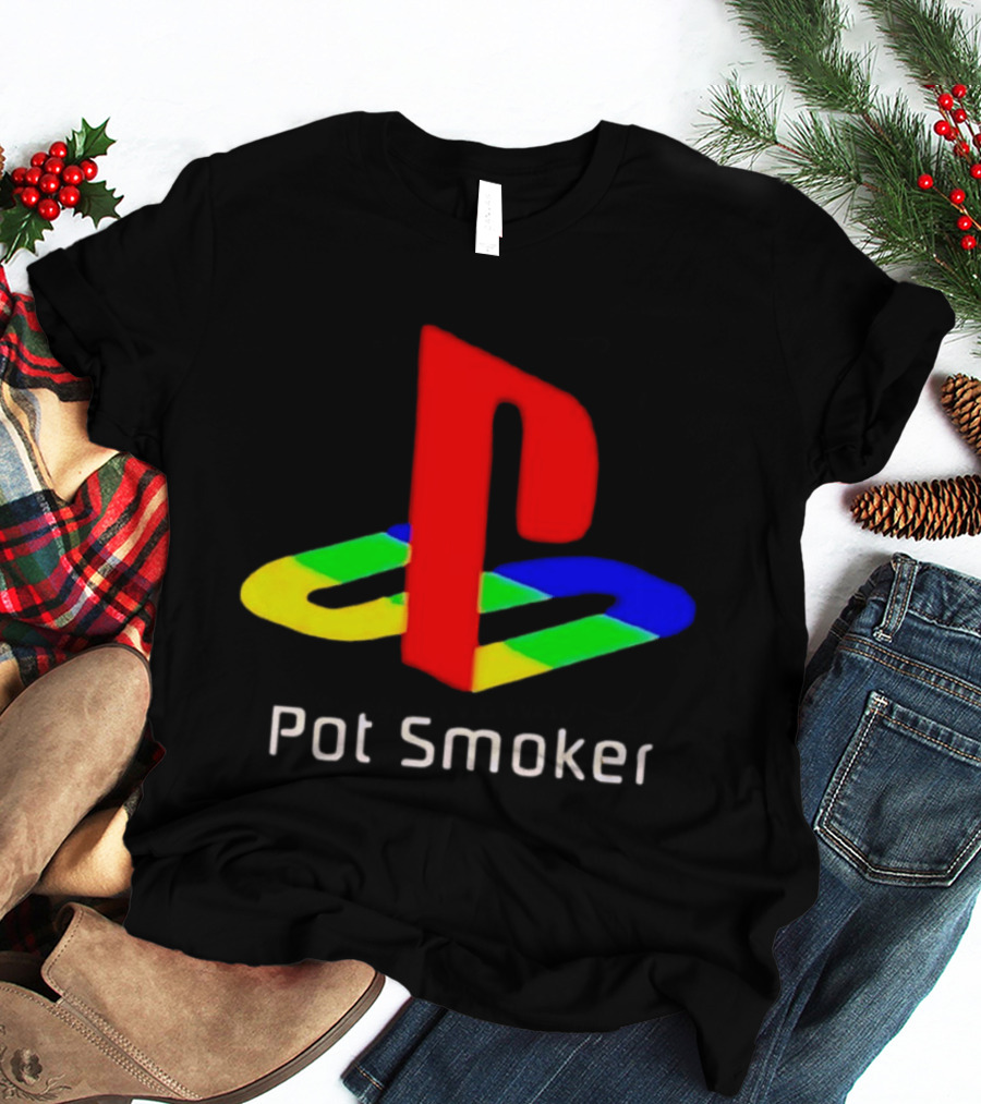 PlayStation Pot Smoker Iconic Colorful Gaming T-Shirt