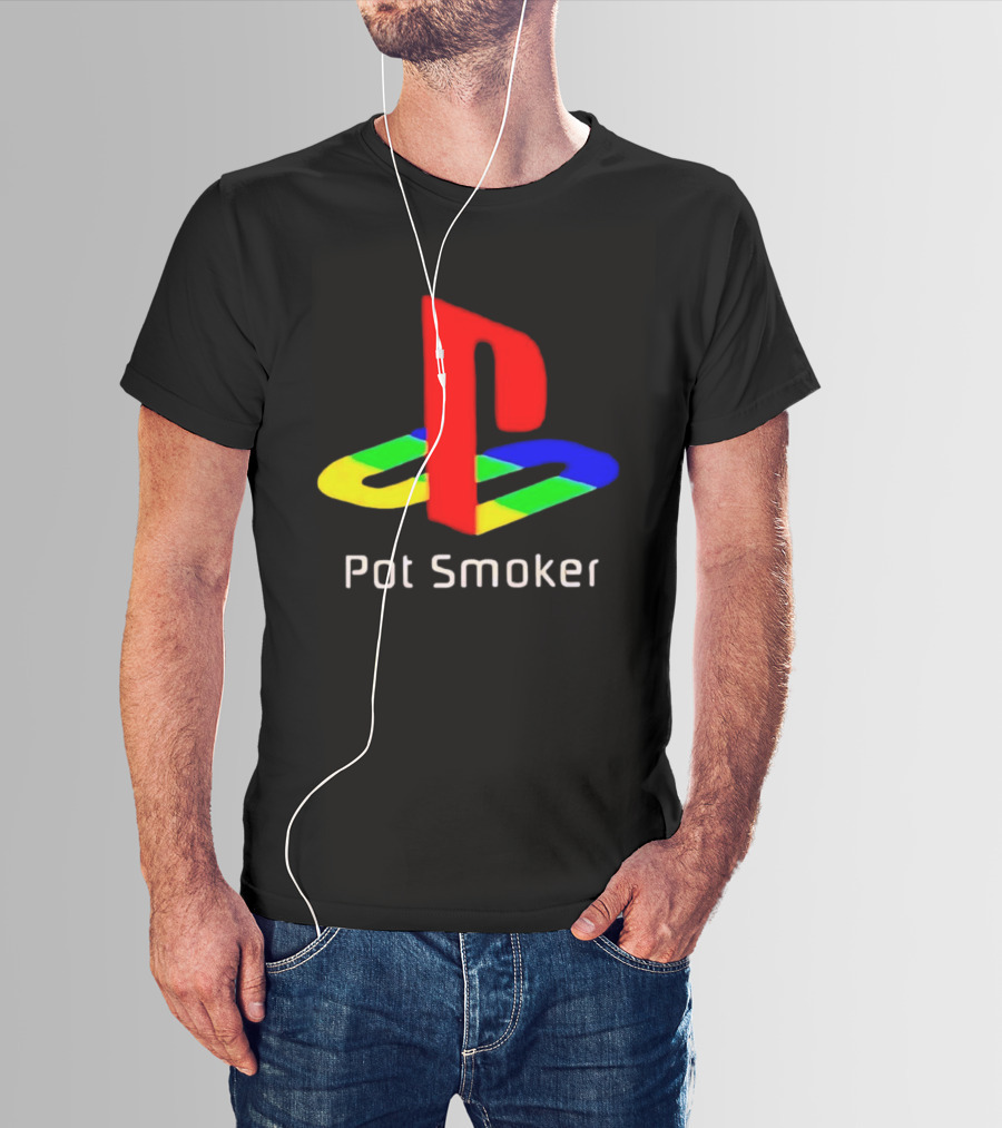 PlayStation Pot Smoker Iconic Colorful Gaming T-Shirt