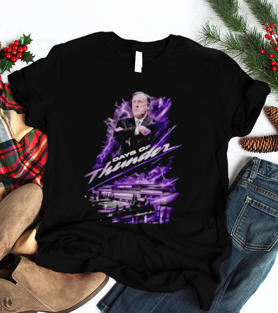 Rick Adelman Days Of Thunder Arco Arena Purple Lightning T-Shirt