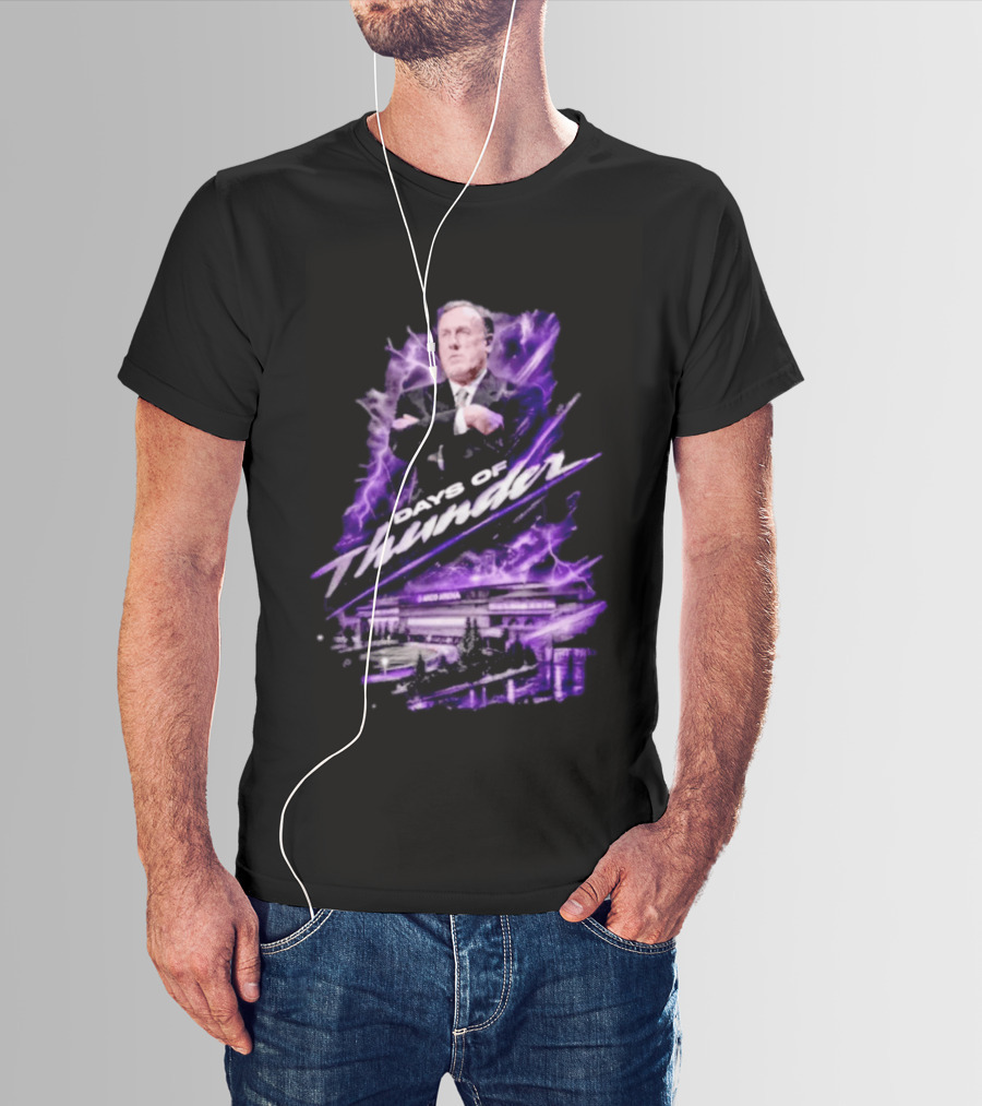 Rick Adelman Days Of Thunder Arco Arena Purple Lightning T-Shirt