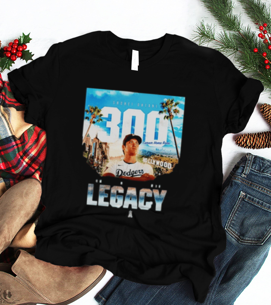 Shohei Ohtani 300 Career Home Runs Los Angeles Legacy Hollywood Dodgers T-Shirt