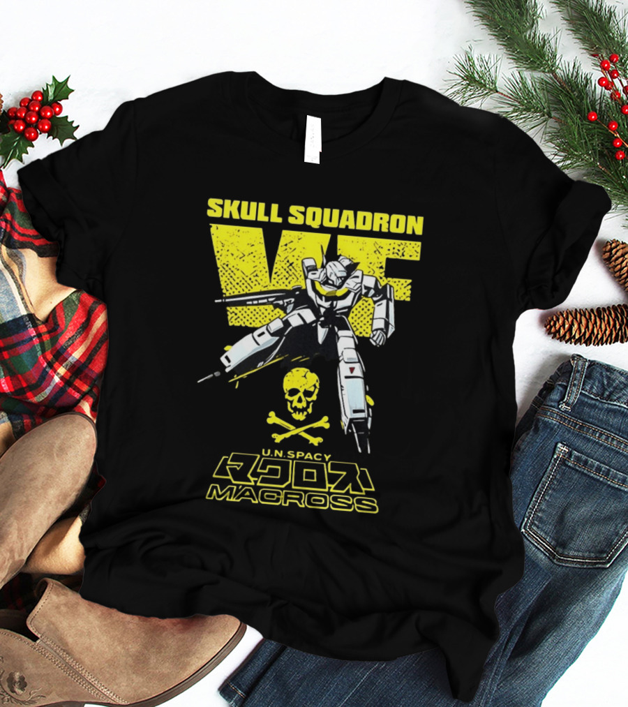 Skull Squadron VF U.N. Spacy Macross Anime Valkyrie T-Shirt