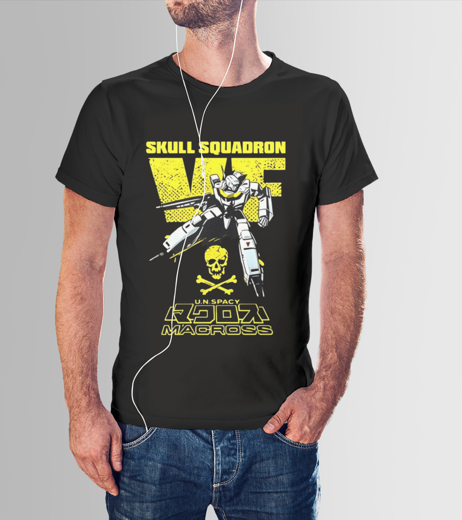 Skull Squadron VF U.N. Spacy Macross Anime Valkyrie T-Shirt