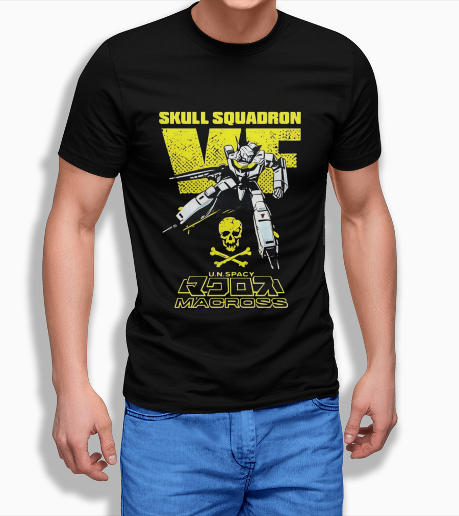 Skull Squadron VF U.N. Spacy Macross Anime Valkyrie T-Shirt