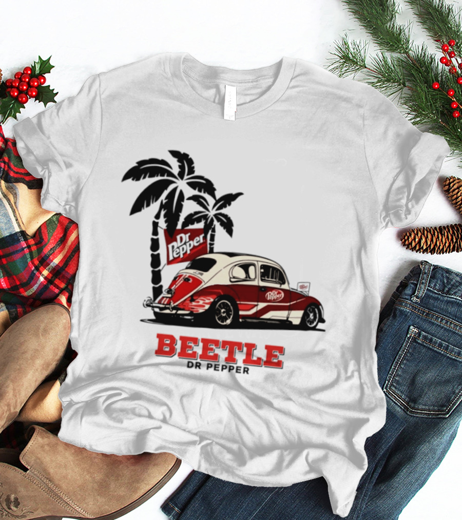 Beetle Dr Pepper Volkswagen Car With Palm Tree T-Shirt
