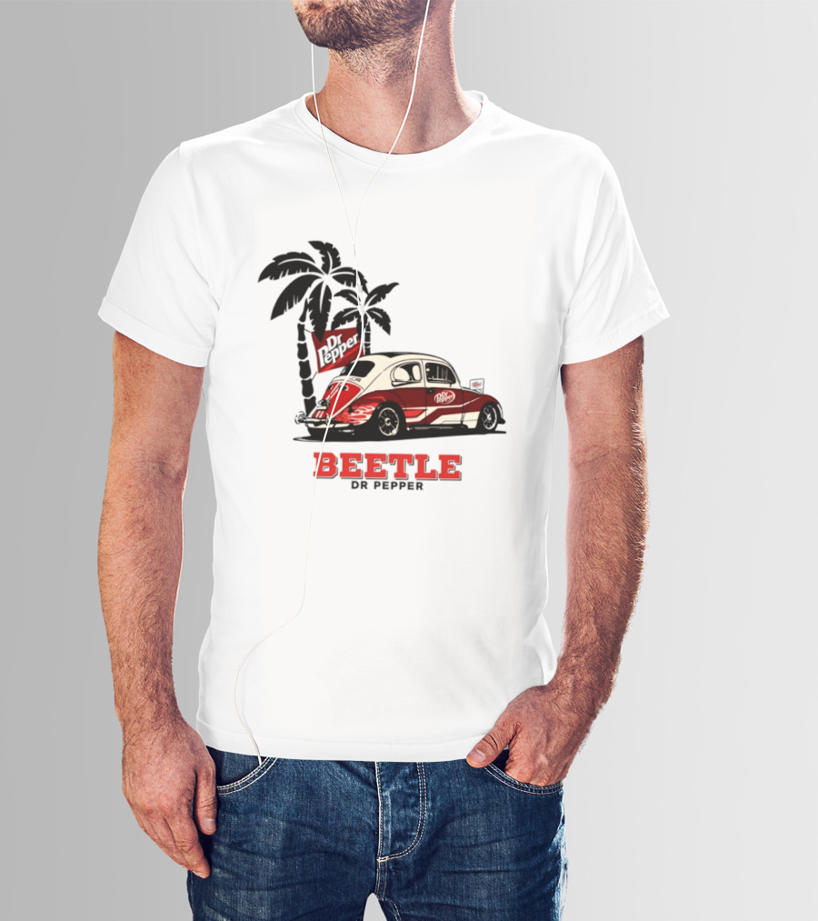 Beetle Dr Pepper Volkswagen Car With Palm Tree T-Shirt