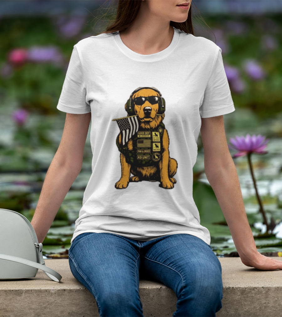 Good Boy Operator K9 Unit Can I Pet That Dog Paw & Order T-Shirt