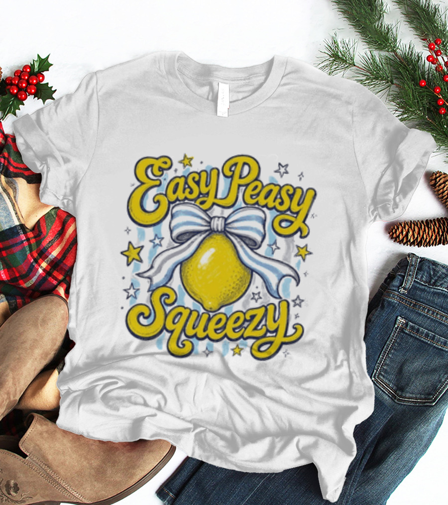 Easy Peasy Squeezy Lemon Bow Stars T-Shirt