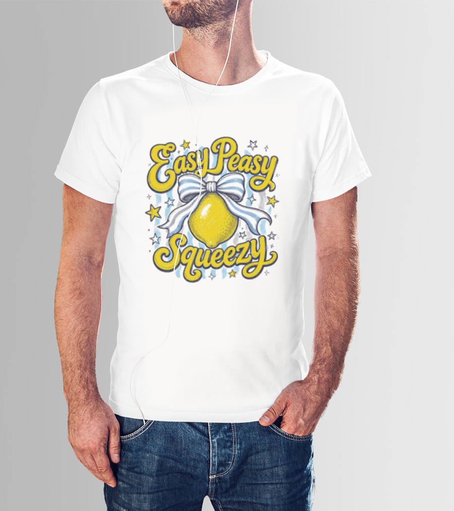 Easy Peasy Squeezy Lemon Bow Stars T-Shirt