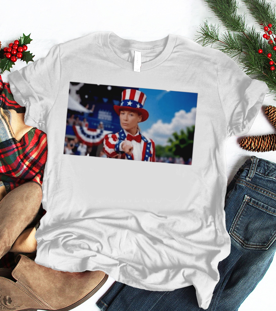 Sophia Cunningham Uncle Sam Patriotic Costume Red White Blue Stars And Stripes T-Shirt