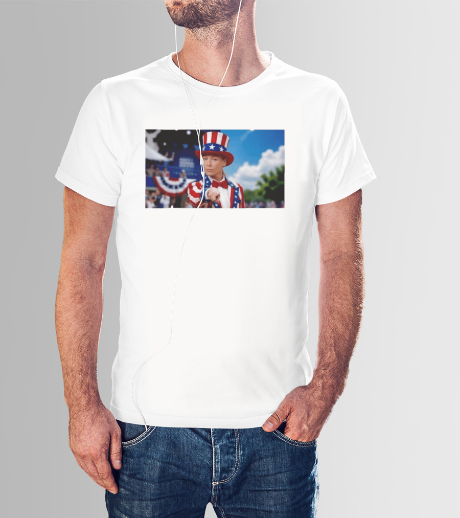 Sophia Cunningham Uncle Sam Patriotic Costume Red White Blue Stars And Stripes T-Shirt