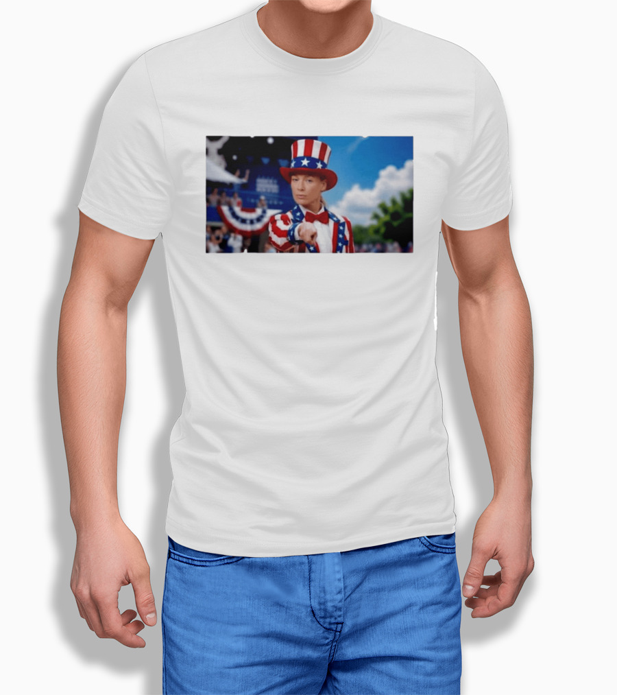 Sophia Cunningham Uncle Sam Patriotic Costume Red White Blue Stars And Stripes T-Shirt