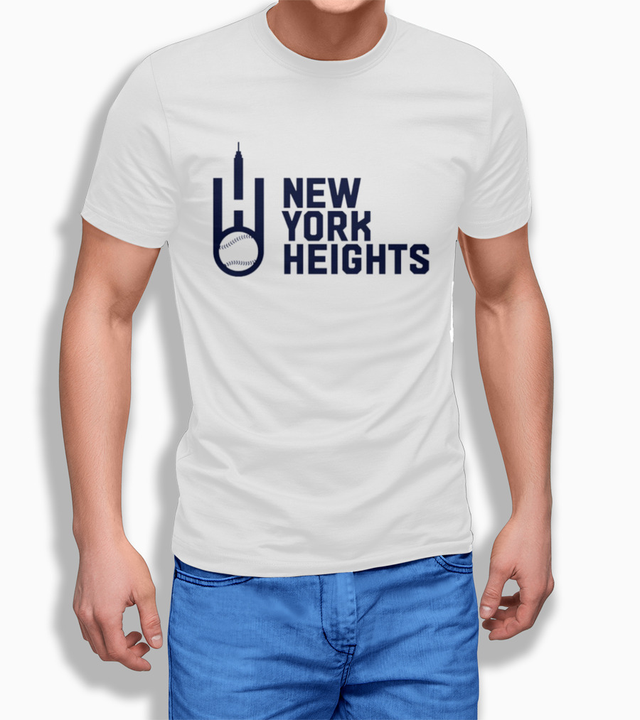 New York Heights Baseball City Skyline Empire State T-Shirt
