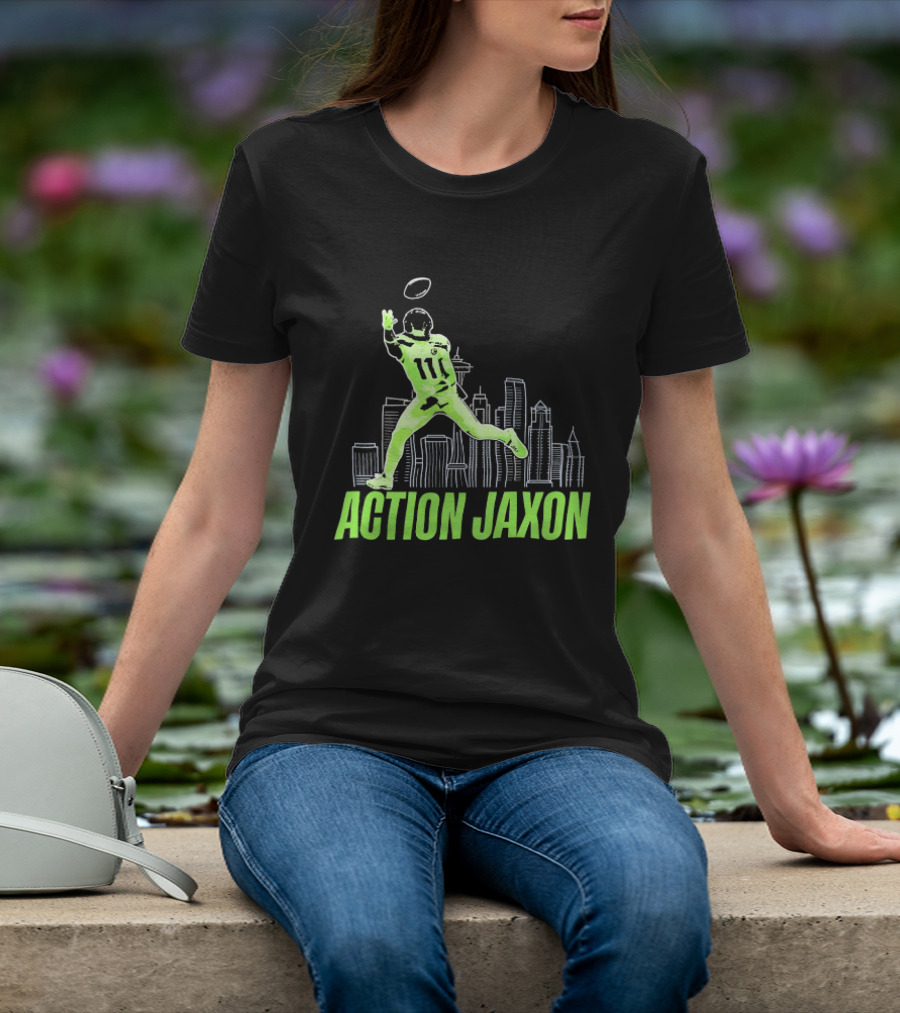 Action Jaxon Seattle Skyline Football Catcher T-Shirt